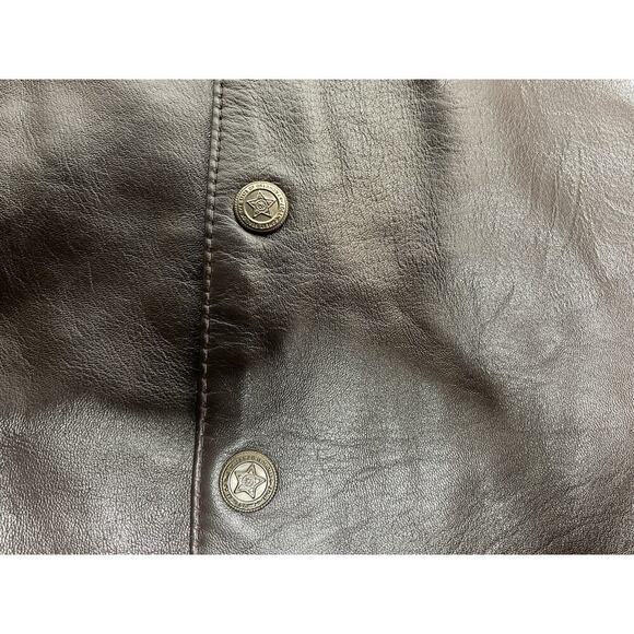 Saguaro West Trading Company Leather Vest Mens 2XL Brown Snap Western Cowboy - Picture 4 of 10